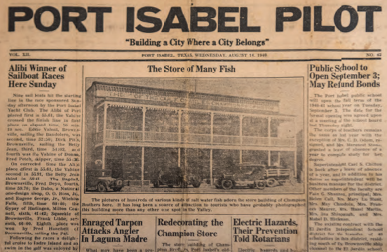 Story about the Champion Building in the Port Isabel Press, August 14, 1940.