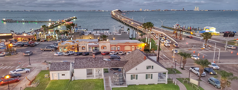 From the top of the Lighthouse, looking over the Laguna Madre Bay towards South Padre Island.