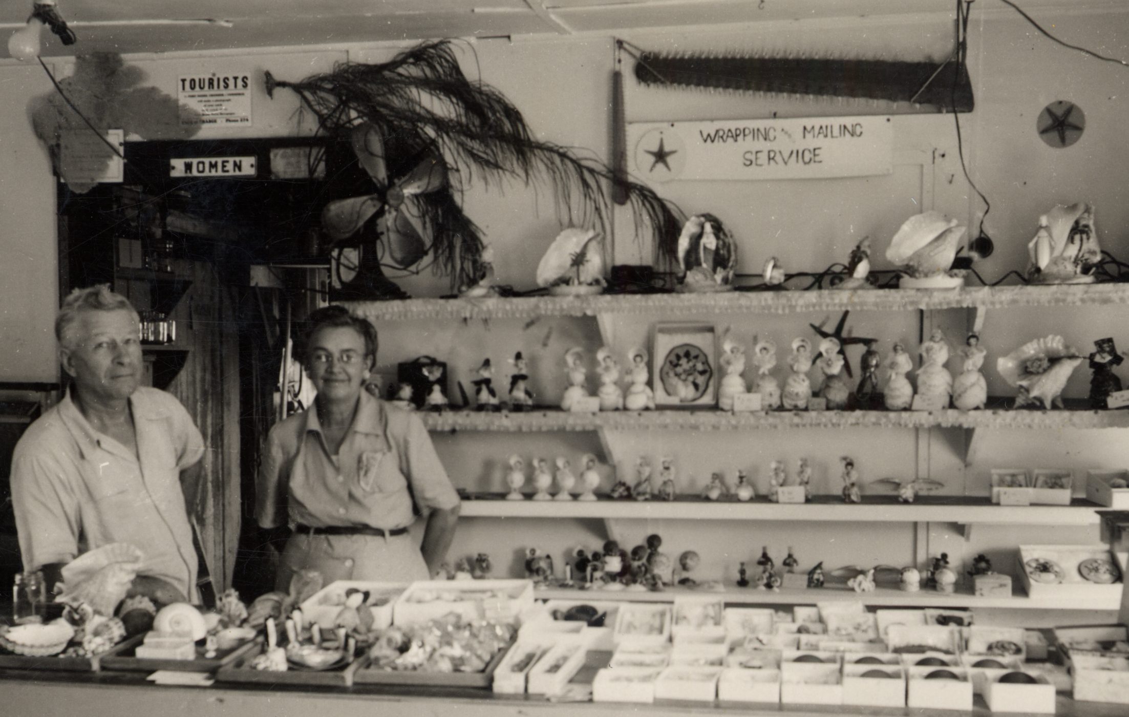 Interior of Campbell's Sea Chest, possibly at the original location in the Colley Boat building.